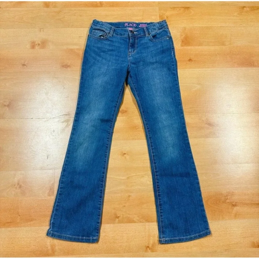 Children's Place Girls Medium Wash Bootcut Jeans Size 12